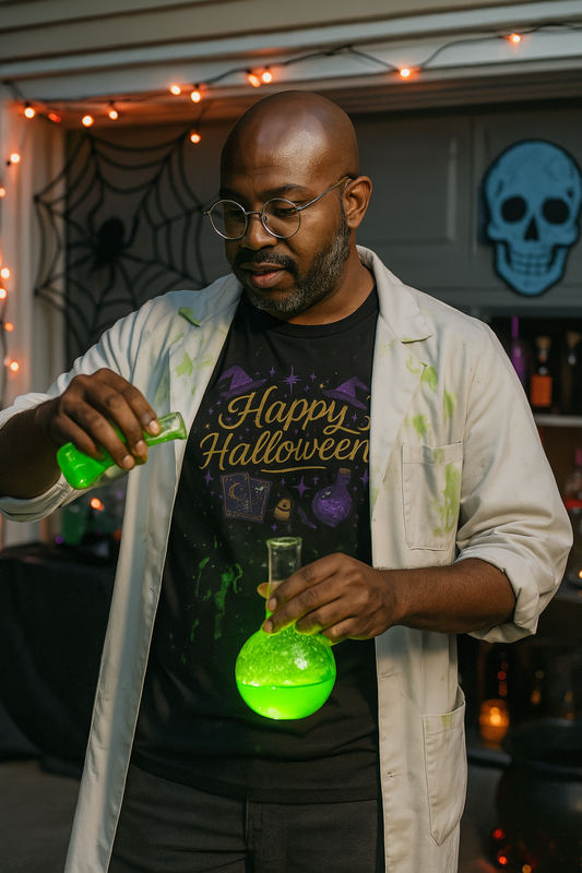 Happy Halloween Shirt with Magic Witch Design