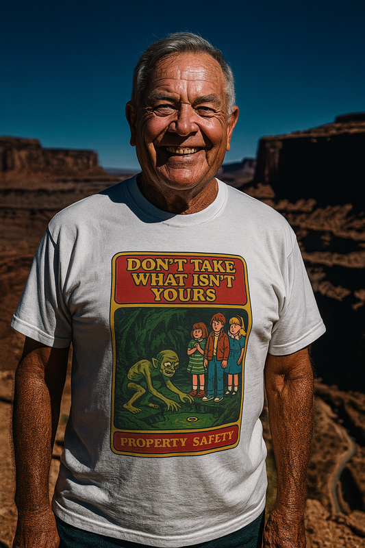 Gollum Property Safety T-Shirt – Unique Art Tee