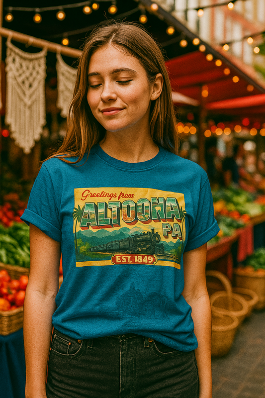 Greetings Altoona PA Souvenir T-Shirt Vintage Design