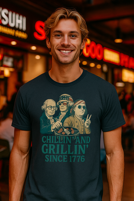 Vintage 4th of July T-Shirt Chillin' & Grillin'