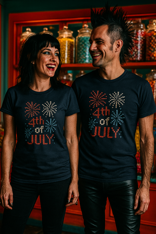 "Knitted" 4th of July Fireworks T-Shirt - Patriotic Tee