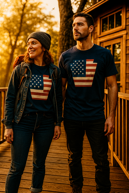 Pennsylvania Keystone American Flag Shirt