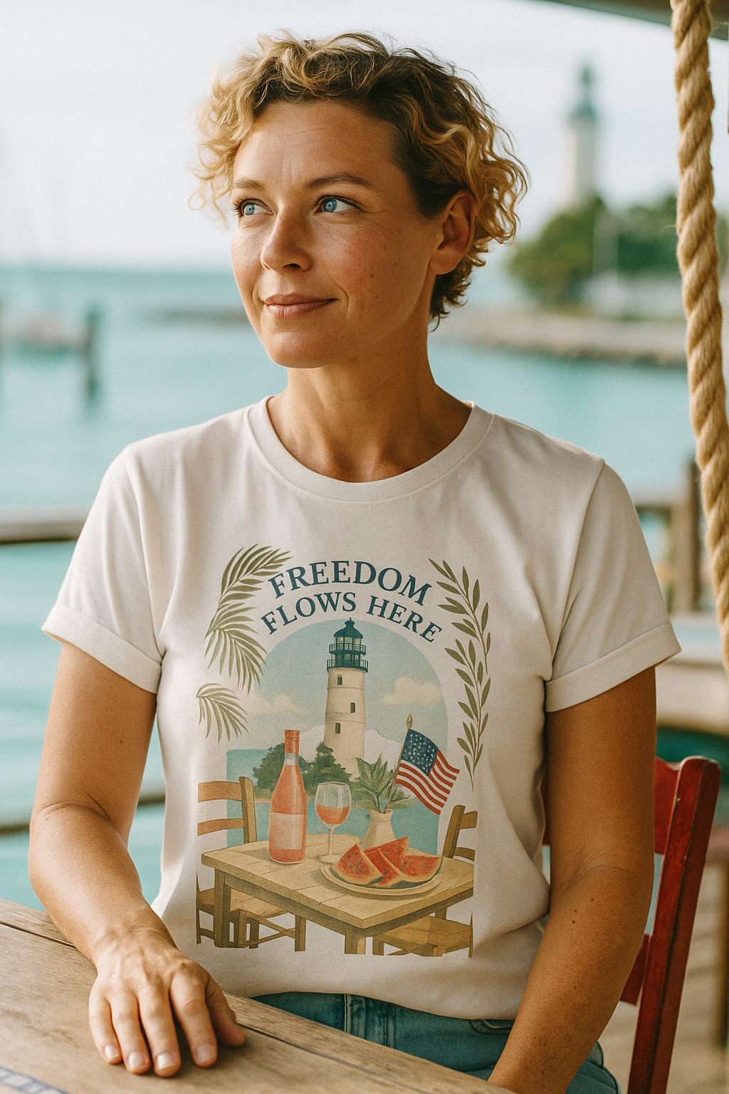 Key West Lighthouse Summer Shirt - Freedom Design