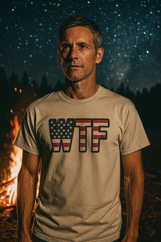 Patriotic Humor T-Shirt with USA Flag Design