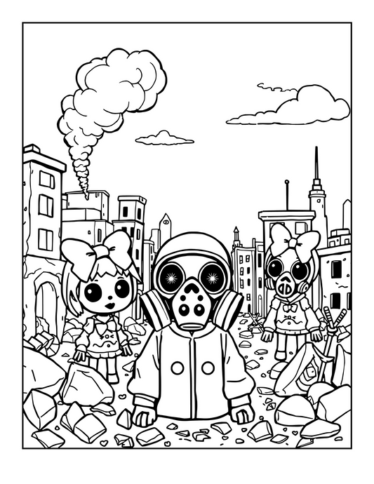 Kawaii Apocalypse Coloring Pages – Digital Download