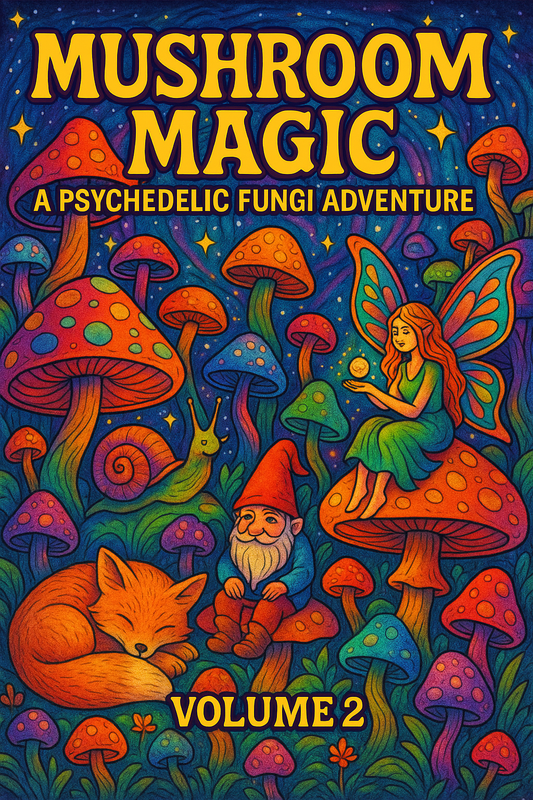 Mushroom Magic – Psychedelic Mushroom Coloring Book PDF | 50 Trippy Fungi Pages | Fantasy Cottagecore Coloring for Adults