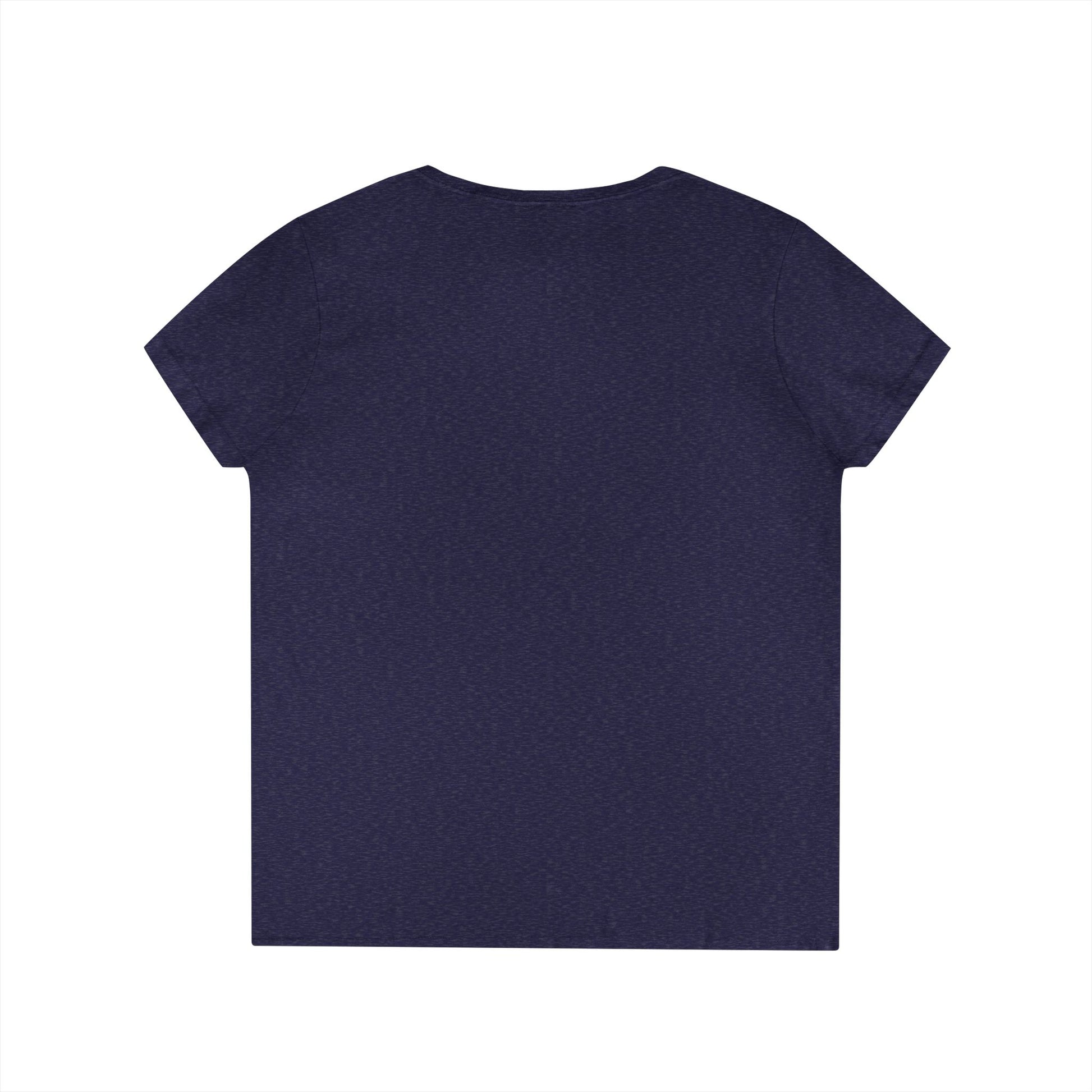 Navy blue V-neck shirt by Printify shown from back for Blair County Altoona PA t-shirt
