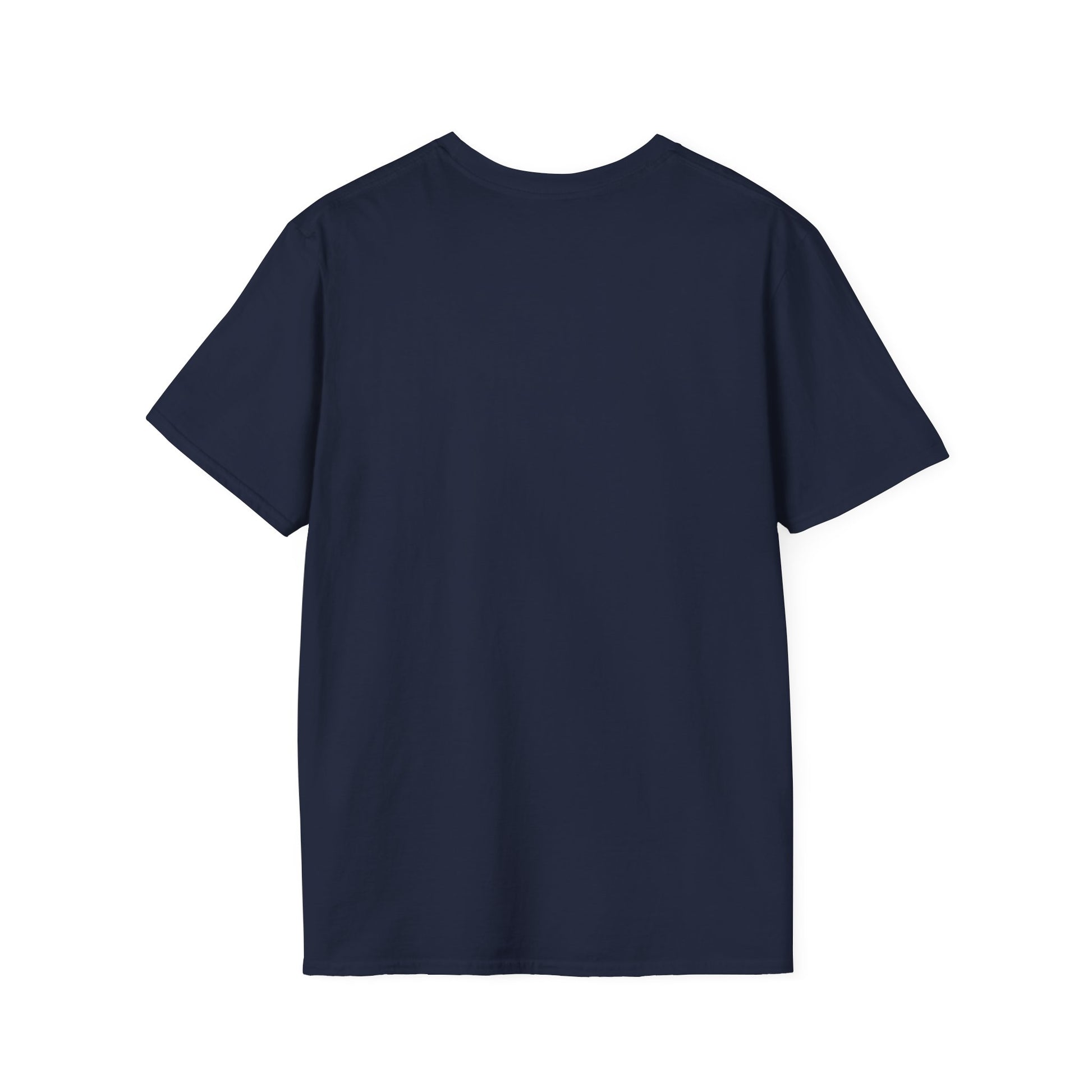 Navy blue haunted hayride t-shirt from Printify with a plain back and short sleeves