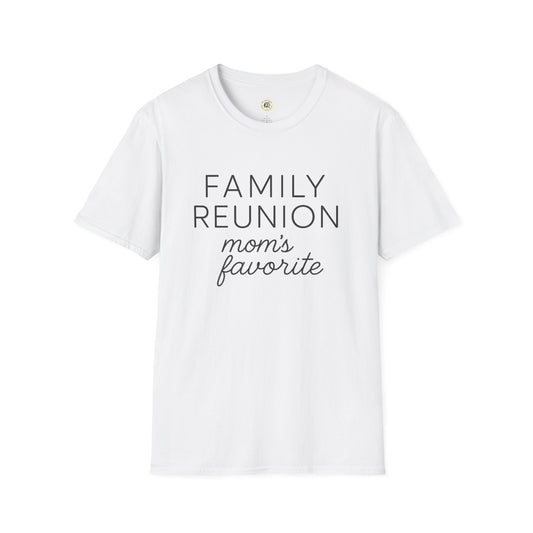 White family reunion t-shirt for mom with moms favorite black text print by Printify