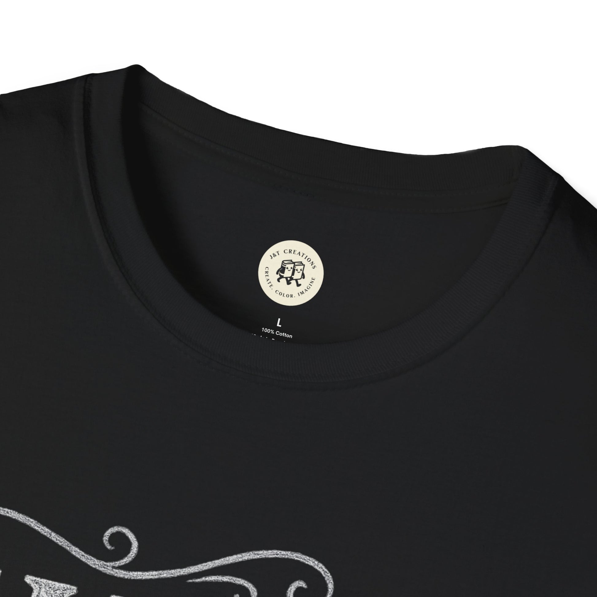 Black Printify family reunion t-shirt with round neckline and soft cotton fabric