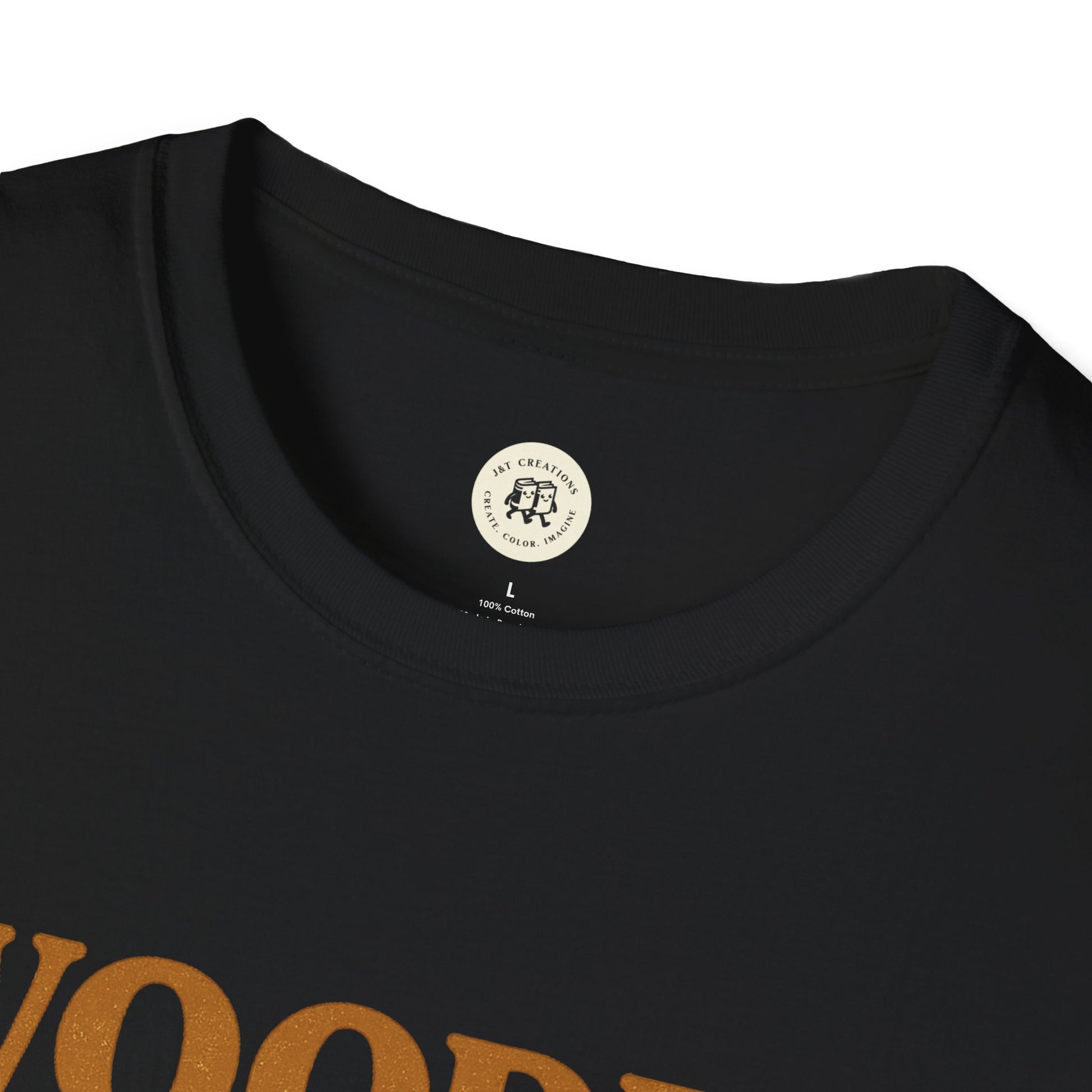 Black wooden spoon survivor t-shirt by Printify featuring a round neck and bold print design