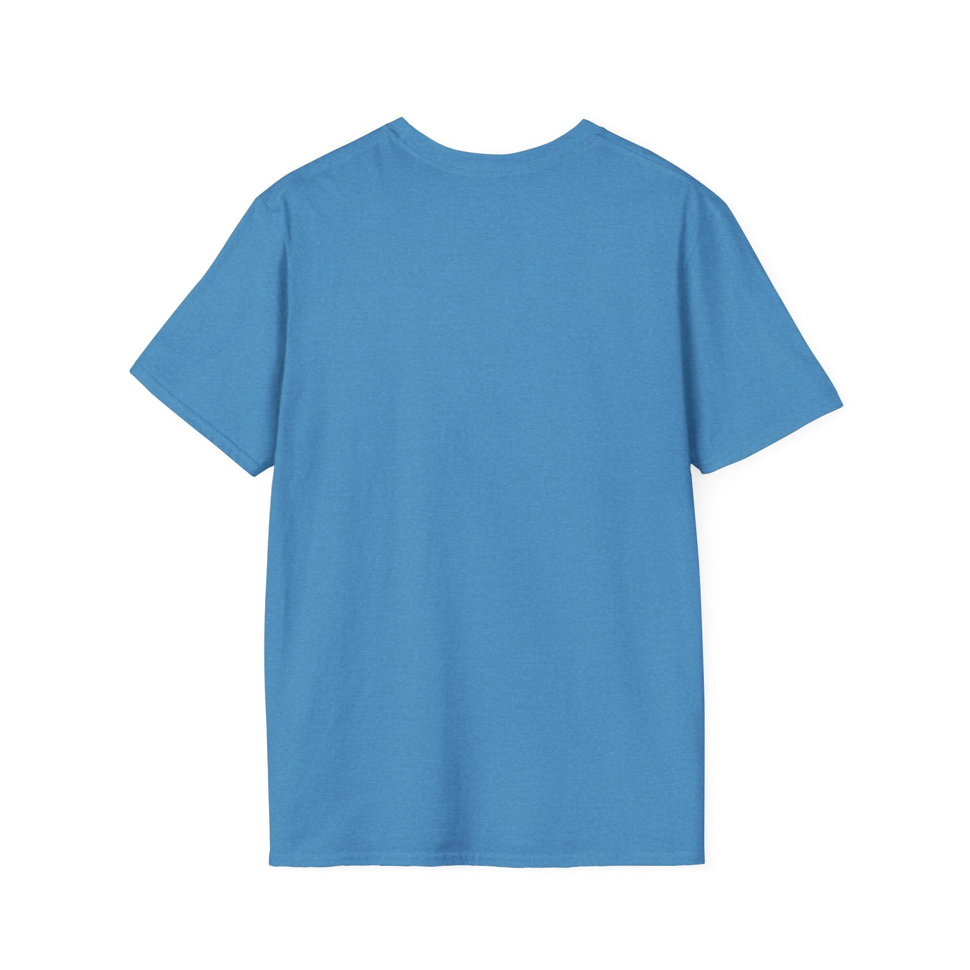 Plain blue Frankenstein safety shirt by Printify with short sleeves and crew neck