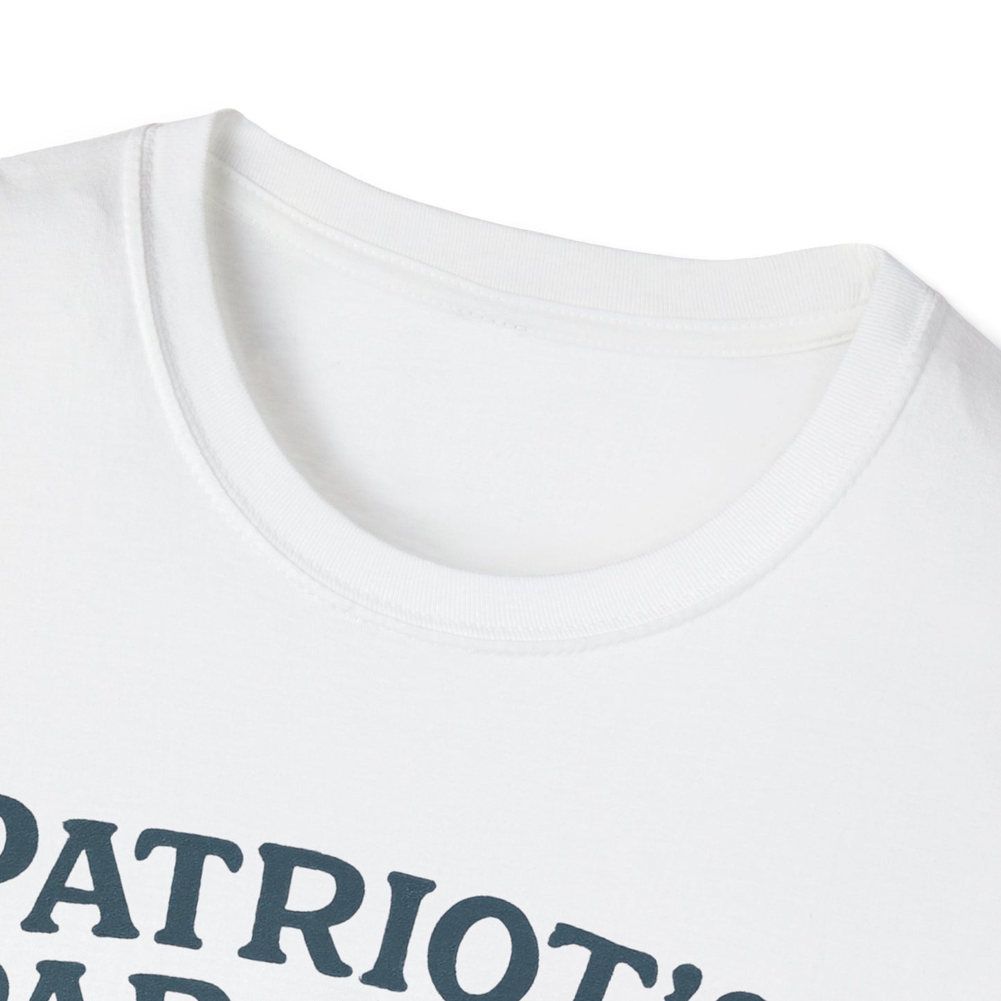White Printify Napa Valley vineyard t-shirt with black printed text on front collar area