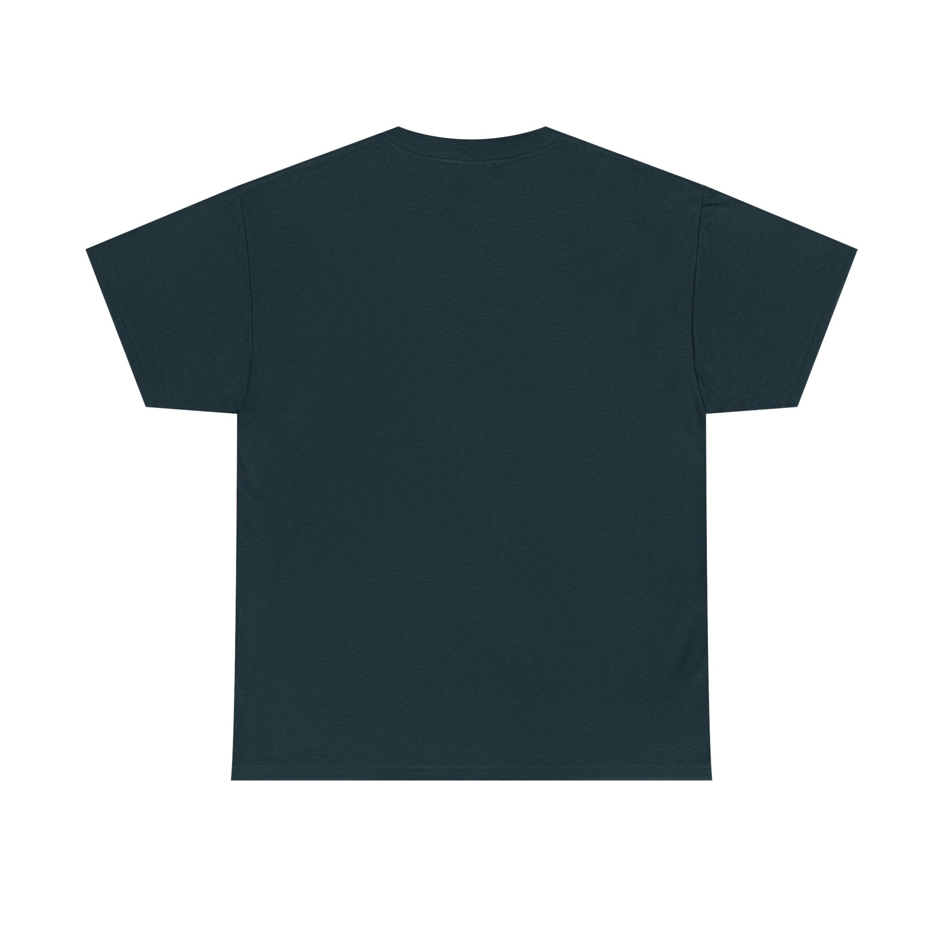 Plain black back view of Ozzy Osbourne bat guitar t-shirt by Printify with short sleeves