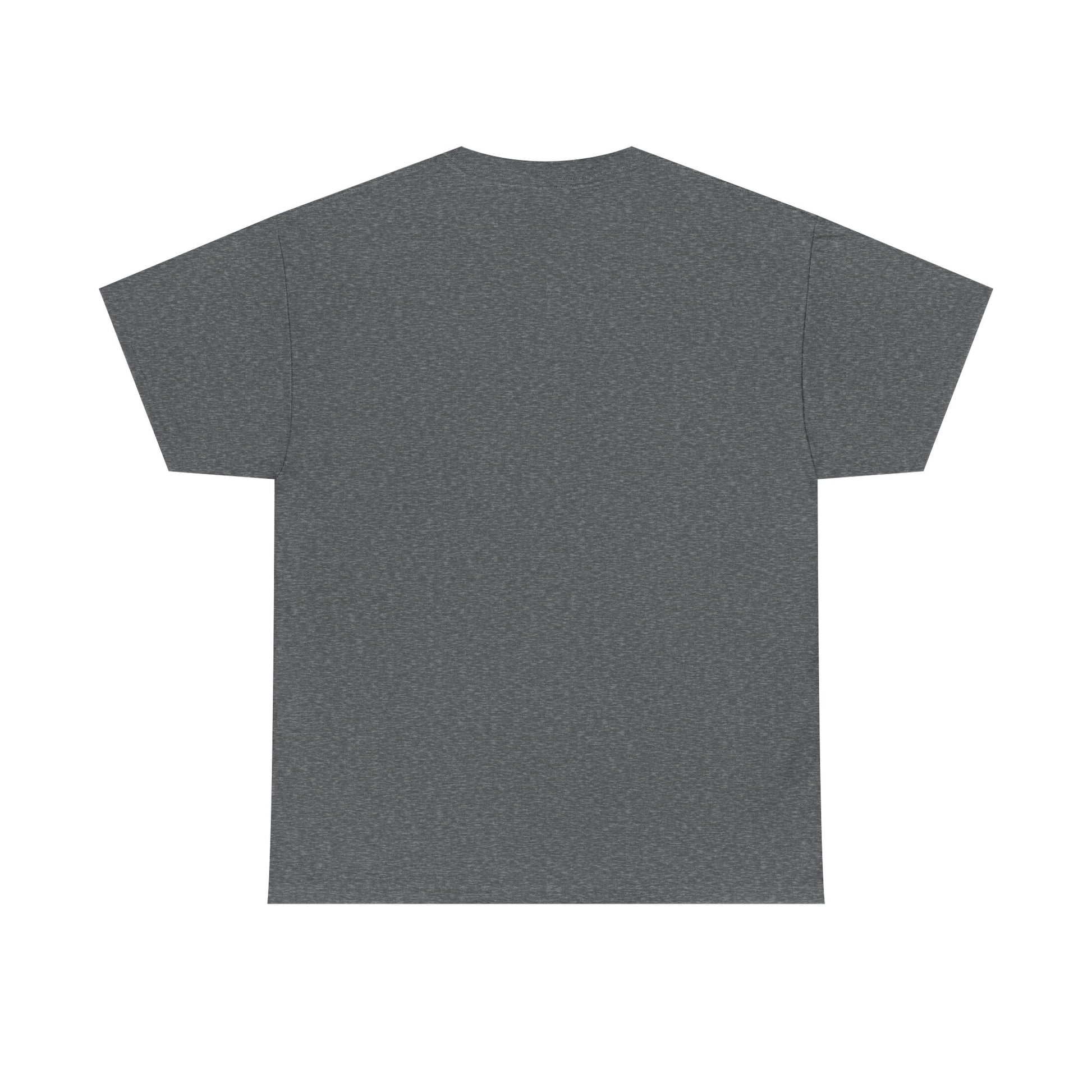 Printify gray positive vibe t-shirt showing the back plain design in a classic fit