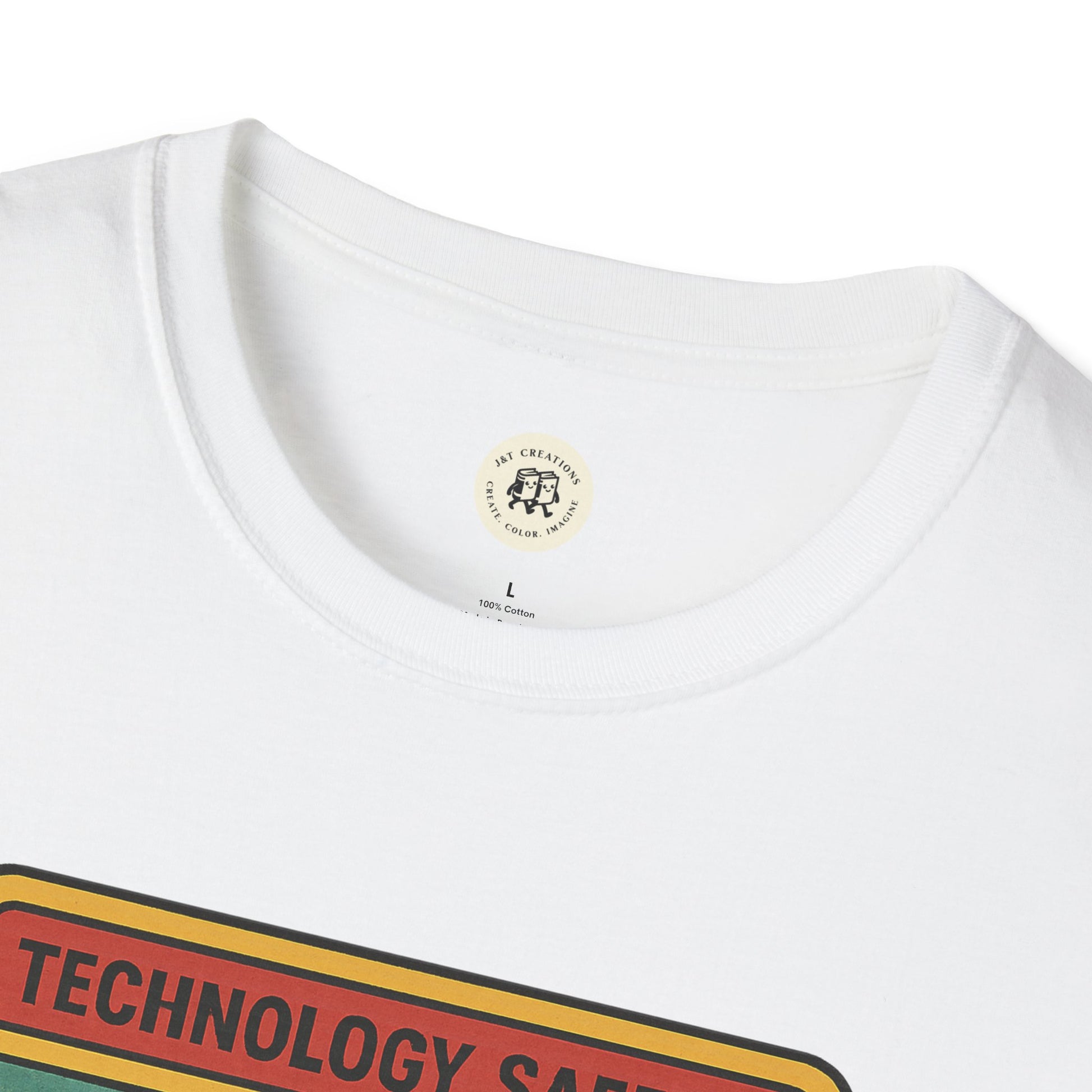 White Printify T-shirt with retro Radiohead t-shirt design featuring vintage style text and graphics