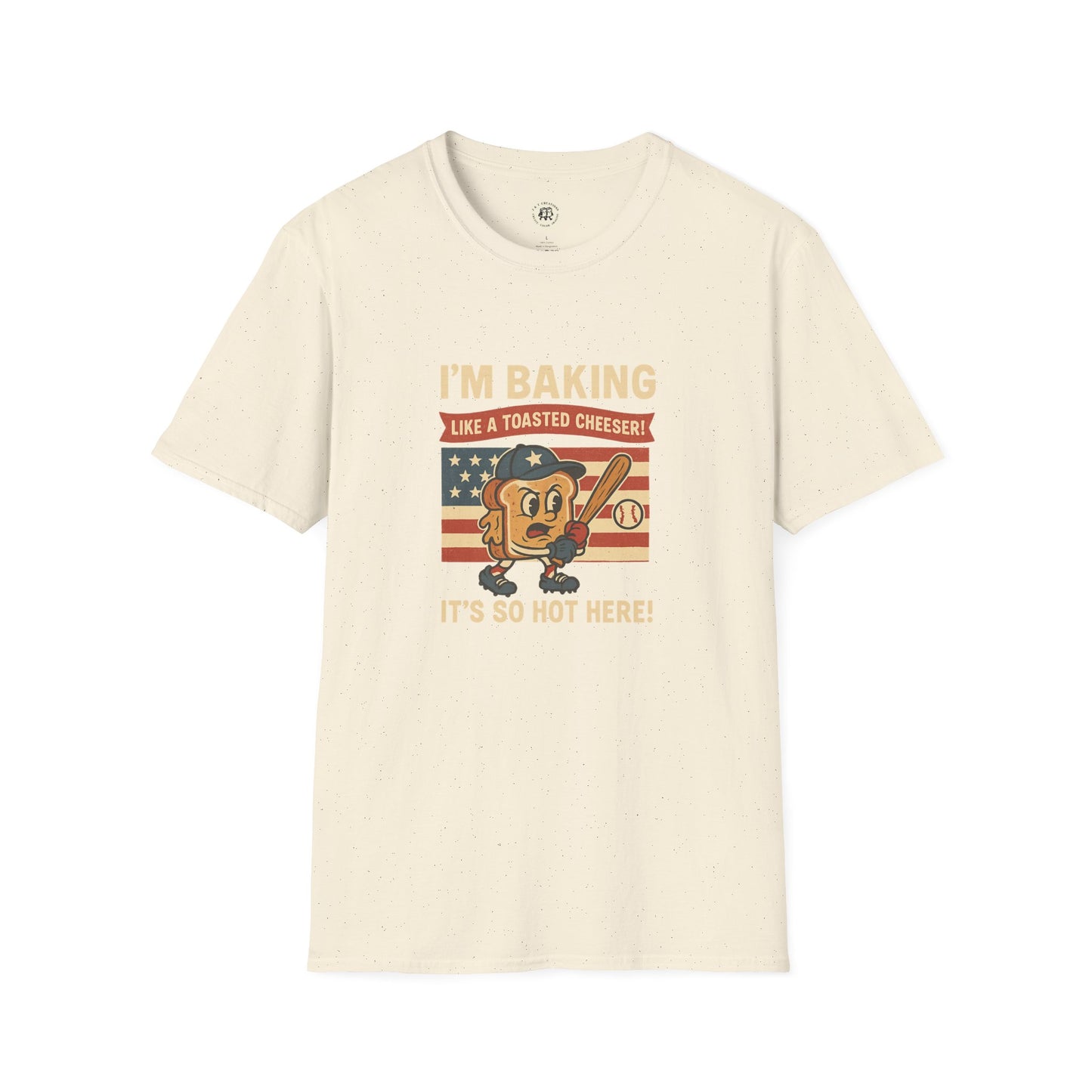 Cream Printify Sandlot inspired t shirt with vintage baseball cartoon and patriotic design
