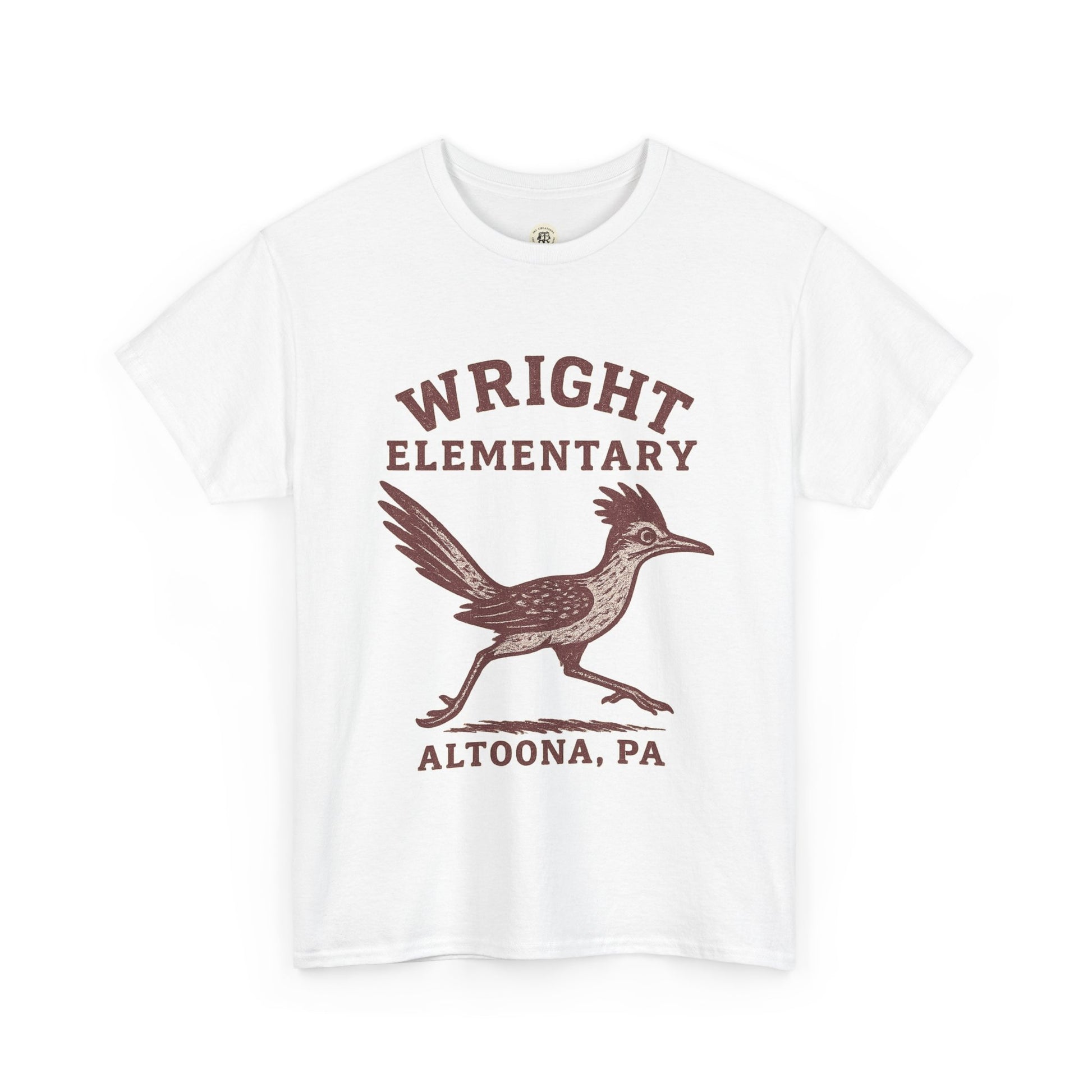 White Wright Elementary school spirit shirt with brown bird logo and Altoona PA text